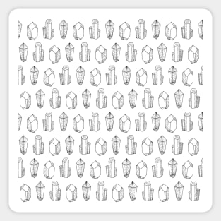 Mineral Rock Crystals Black and White Pattern Sticker